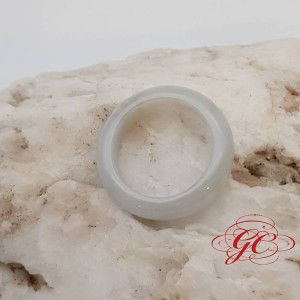 【肌容雪】天然緬甸A貨白月光翡翠戒指 編號635 