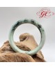【肌容雪】天然緬甸A貨飄花翡翠手鐲 編號15 (鐲寬 58.0mm #18.5號)
