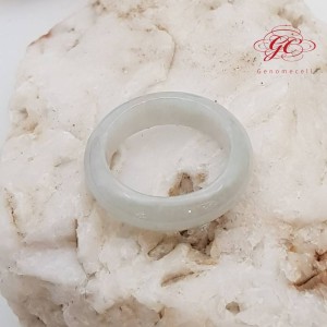 【肌容雪】天然緬甸A貨白底飄花翡翠戒指 編號634 