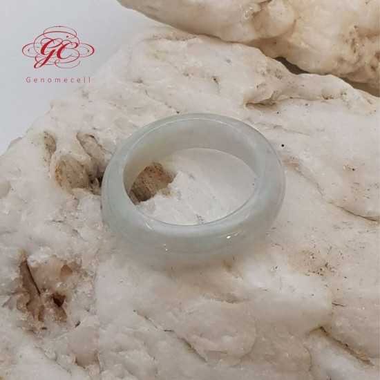 【肌容雪】天然緬甸A貨白底飄花翡翠戒指 編號634 