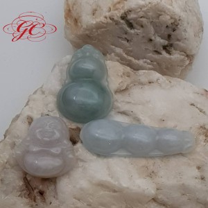 【肌容雪】天然緬甸翡翠葫蘆吊墜 編號323（冰佛公／綠葫蘆／福祿壽綠豆）