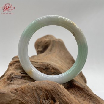 【肌容雪】天然緬甸A貨冰多彩翡翠特色手鐲 編號591(鐲寬 53.8mm #17.5號)