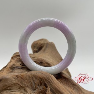 【肌容雪】天然緬甸A貨春帶彩翡翠胖圓條手鐲 編號406 (鐲寬55.4mm #18號)