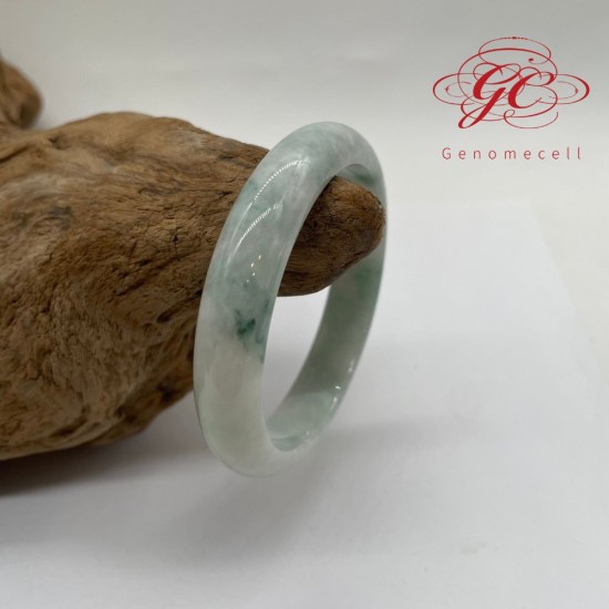 【肌容雪】天然緬甸A貨飄花翡翠特色美鐲 編號195 (鐲寬58.1mm #19號)