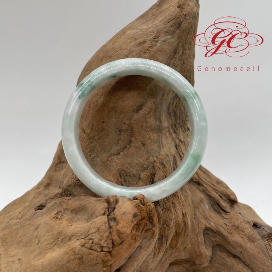 【肌容雪】天然緬甸A貨飄花翡翠特色美鐲 編號195 (鐲寬58.1mm #19號)