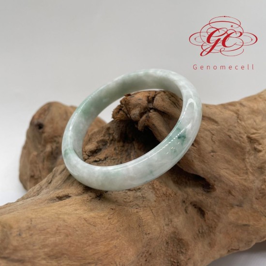 【肌容雪】天然緬甸A貨飄花翡翠特色美鐲 編號195 (鐲寬58.1mm #19號)