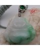 【肌容雪】天然緬甸白底青翡翠佛公吊飾 編號332