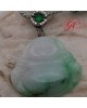 【肌容雪】天然緬甸白底青翡翠佛公吊飾 編號332