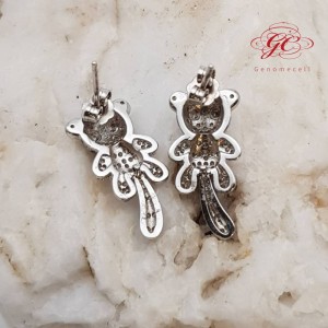 【肌容雪】天然緬甸A貨綠翡翠貓咪造型耳丁 編號507