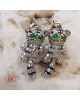 【肌容雪】天然緬甸A貨綠翡翠貓咪造型耳丁 編號507