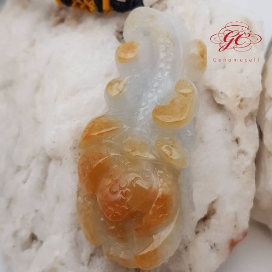 【肌容雪】天然緬甸A貨黃翡翠玉蘭花吊飾 編號515