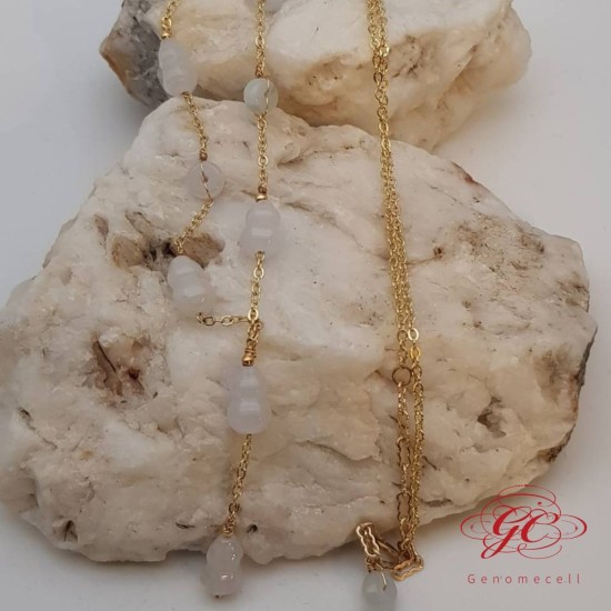 【肌容雪】天然緬甸A貨白冰翡翠葫蘆造型項鍊 編號597