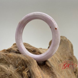 【肌容雪】天然緬甸A貨粉紫灑金翡翠胖圓美鐲 編號737 (鐲寬53.5mm #17號)
