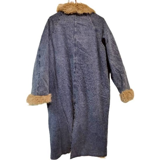 二手韓版牛仔外套(99新, 肩48胸58長124)-編號260112-1