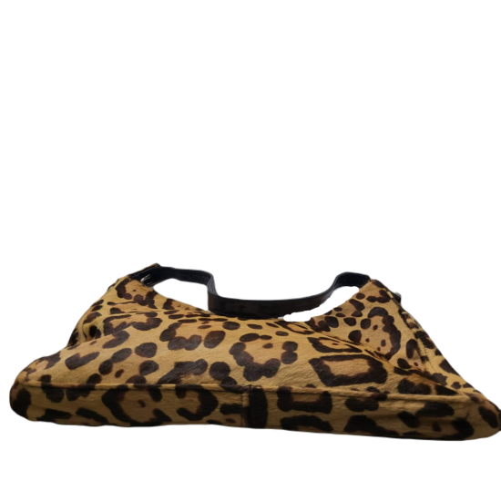 二手奢侈品限量芬迪豹紋馬毛全皮側背包 -編號L112