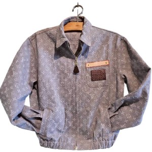 二手奢侈品LV路易威登藍灰牛仔外套(9.9新, 肩48胸54長65)-編號L238