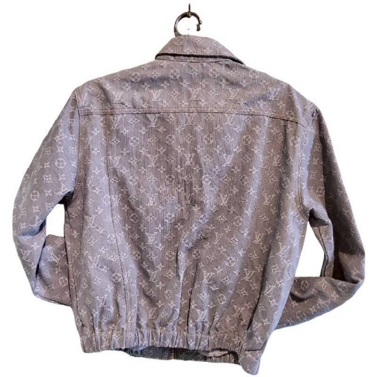 二手奢侈品LV路易威登藍灰牛仔外套(9.9新, 肩48胸54長65)-編號L238