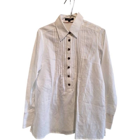 二手奢侈品巴寶麗白色襯衫(9.9新, 肩38胸48長74)-編號L239