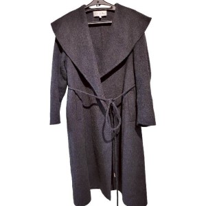 二手奢侈品迪奧DIOR黑色羊毛外套(9.9新, 肩48胸60長117)-編號L241