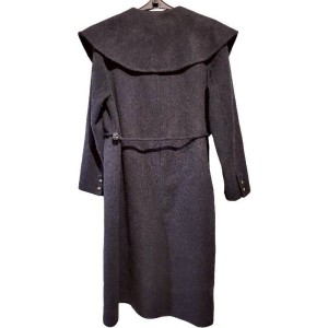 二手奢侈品迪奧DIOR黑色羊毛外套(9.9新, 肩48胸60長117)-編號L241