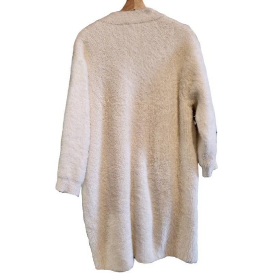 二手奢侈品香奈兒CHANEL白色羊絨毛外套(9.9新, 肩56胸64長100)-編號L245