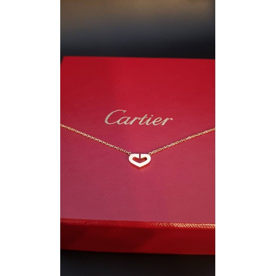 GC奢世美物二手美品-Catier卡地亞心型粉鑽項鍊