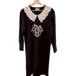 二手奢侈品愛馬仕Hermès黑色連身裙 (9.9新, 肩48胸50長100)-編號S106