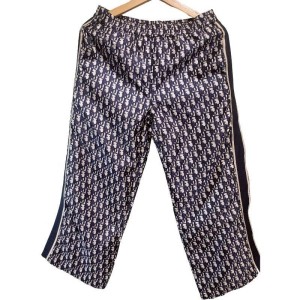 二手奢侈品迪奧Christian Dior 海軍藍Oblique 運動褲(9.9新, 腰36臀50長90)-編號S112