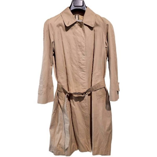 二手奢侈品Burberry巴寶麗內裡戰馬格風衣外套(9.9新, 肩40胸48長100)-編號S114