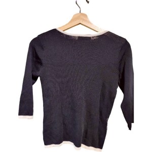 二手奢侈品路易威登Louis Vuitton Monogram 圖案鈕扣針織上衣(9.9新, 肩40胸43長50)-編號S121