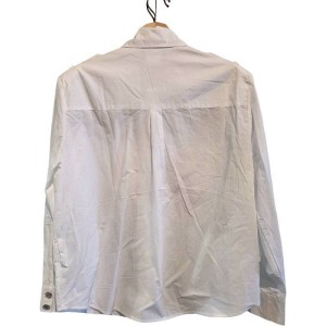 二手奢侈品CHANEL香奈兒白色長袖襯衫 (9.9新, 肩42胸60長72)-編號S123