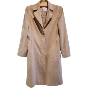 二手奢侈品Dior迪奧駝色Christian Dior 羊毛長大衣 (9.9新,肩38胸48長110)-編號S125