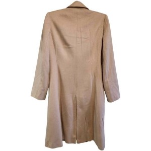 二手奢侈品Dior迪奧駝色Christian Dior 羊毛長大衣 (9.9新,肩38胸48長110)-編號S125