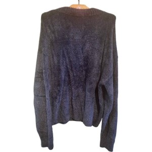 二手奢侈品Chanel香奈兒柔軟黑色針織毛落肩款 (9.9新, 肩76胸73長70)-編號S126