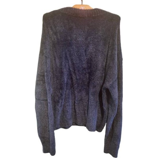 二手奢侈品Chanel香奈兒柔軟黑色針織毛落肩款 (9.9新, 肩76胸73長70)-編號S126