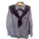 二手奢侈品Chanel香奈兒藍白條紋襯衫 (9.9新, 肩48胸56長80)-編號S127