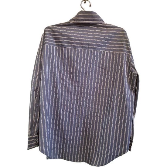 二手奢侈品Chanel香奈兒藍白條紋襯衫 (9.9新, 肩48胸56長80)-編號S127