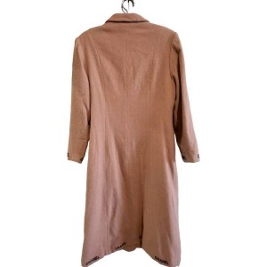 二手奢侈品Chanel香奈兒棕色羊毛長版大衣(9.9新, 肩44胸52長125)-編號S130