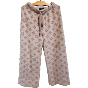 二手奢侈品LV路易威登Monogram提花針織闊腿褲 (9.9新, 腰38臀50長102)-編號S136