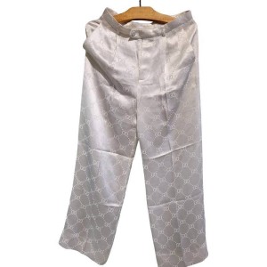二手奢侈品Gucci古馳GG緞面闊腿褲 (9.9新, 腰36臀50長100)-編號S138