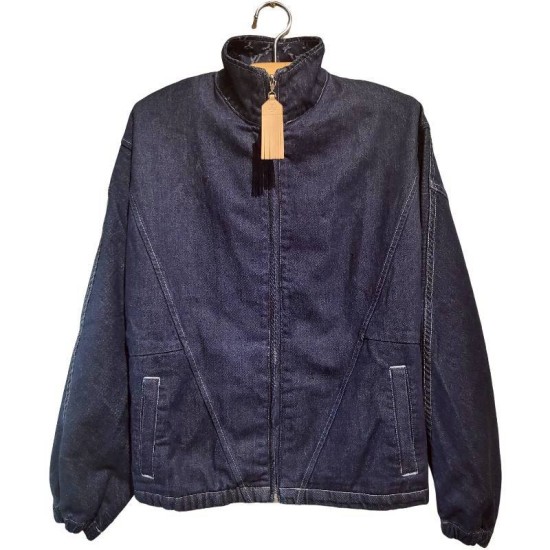 二手奢侈品LV路易威登拉鏈牛仔外套(9.9新, 肩38胸48長68)-編號S143