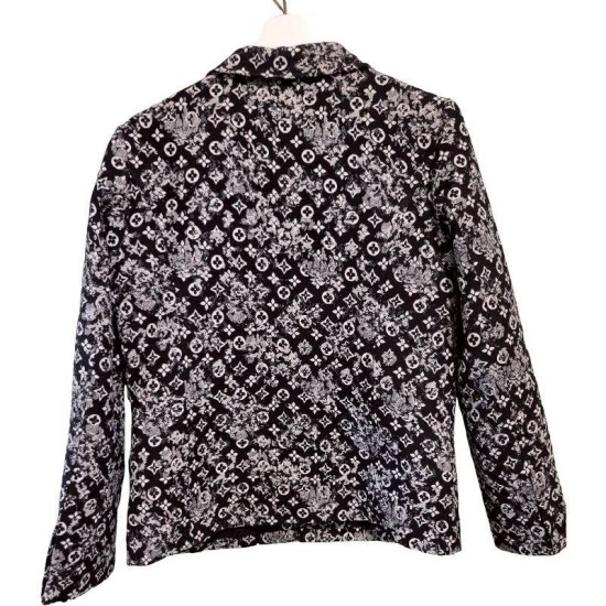 二手奢侈品LV路易威登Monogram老花滿版印花夾克(9.9新, 肩40×胸48×長68)-編號S149