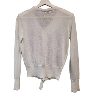 二手奢侈品迪奧 Christian Dior白色針織開襟衫(9.9新, 肩40×胸48×長53)-編號S157