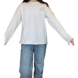 二手奢侈品Chanel香奈兒白色長袖打底上衣(9.9新, 肩58×胸56×長65)-編號S162