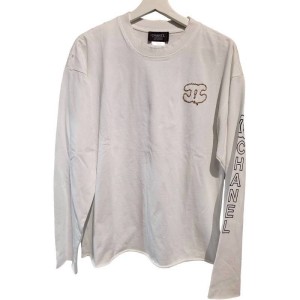 二手奢侈品Chanel香奈兒白色長袖打底上衣(9.9新, 肩58×胸56×長65)-編號S162