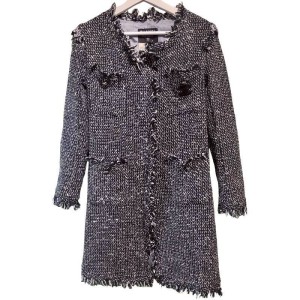二手奢侈品Chanel香奈兒經典粗花呢外套(9.9新, 肩40×胸42×長90)-編號S165