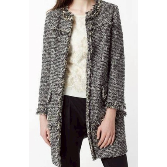 二手奢侈品Chanel香奈兒經典粗花呢外套(9.9新, 肩40×胸42×長90)-編號S165