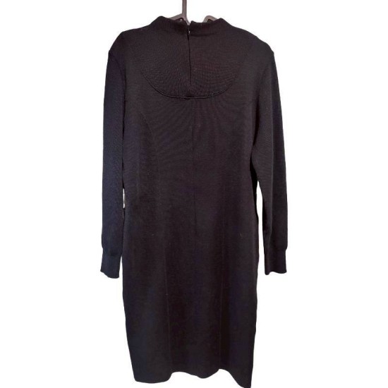 二手奢侈品Chanel香奈兒黑色針織連身裙(9.9新, 肩42×胸52×長98)-編號S166