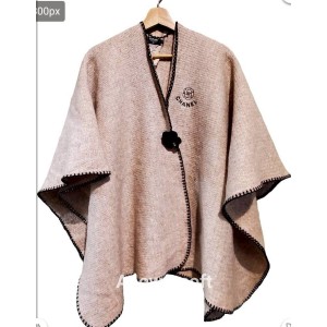 二手奢侈品Chanel香奈兒羊毛披巾(9.9新, 肩46胸70長120)-編號S23