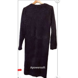 二手奢侈品Chanel香奈兒黑色羊絨外套(9.9新, 肩52胸62長95)-編號S24